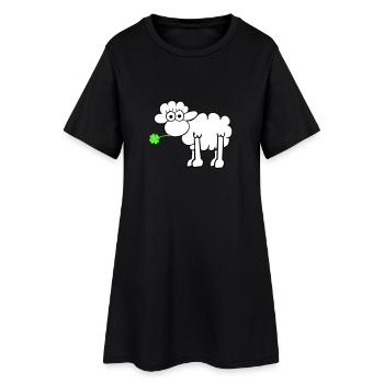 Les moutons avec du trèfle - Robe T-shirt Femme - noir - Devant
