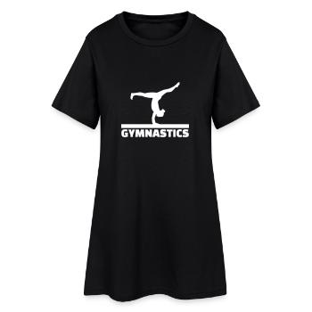 Turnen - Frauen T-Shirt-Kleid - Schwarz - Vorne