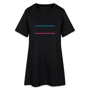 deux lignes - Robe T-shirt Femme - noir - Devant