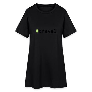 #travel - Frauen T-Shirt-Kleid - Schwarz - Vorne