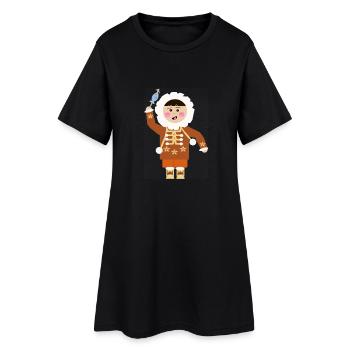 Personnage Petit Esquimau Arctique - Robe T-shirt Femme - noir - Devant