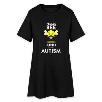 Biene mit Botschaft für Autismus - Frauen T-Shirt-Kleid - Schwarz - Vorne
