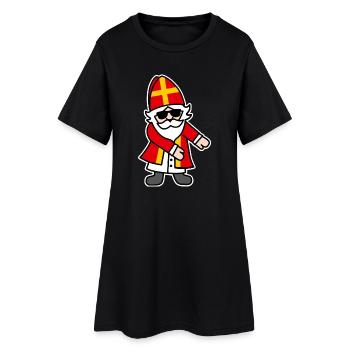 Sinterklaas Saint Nicolais Floss Dance Flossing - Frauen T-Shirt-Kleid - Schwarz - Vorne