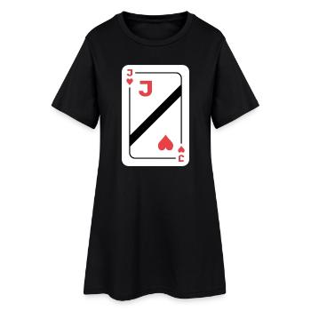 Valet de Cœur Carte à jouer Carte de Poker - Robe T-shirt Femme - noir - Devant