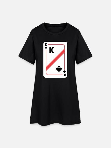 King of Spades playing card poker card - Women’s T-Shirt Dress - black