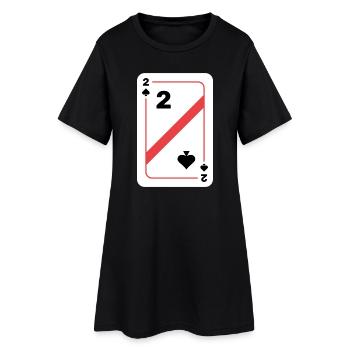 Pique Deux Carte à jouer Carte de poker - Robe T-shirt Femme - noir - Devant