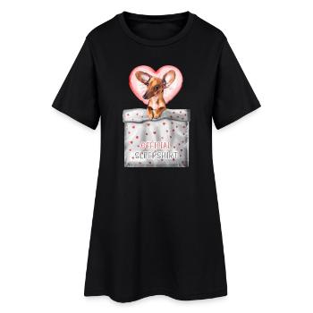 Official sleepshirt cute dachshund - Frauen T-Shirt-Kleid - Schwarz - Vorne