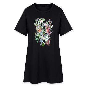 Conception de fond - Pastel - Robe T-shirt Femme - noir - Devant