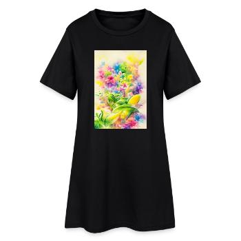 Art floral - Robe T-shirt Femme - noir - Devant