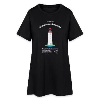 Leuchtturm Dornbusch, Insel Hiddensee, Ostseeküste - Frauen T-Shirt-Kleid - Schwarz - Vorne