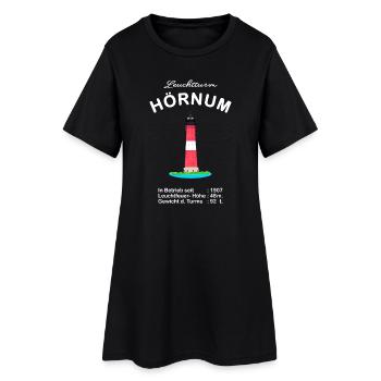 Leuchtturm Hörnum auf Sylt, Zeichnung - Frauen T-Shirt-Kleid - Schwarz - Vorne