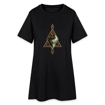 Super ville sur le rocher avec des fées. - Robe T-shirt Femme - noir - Devant