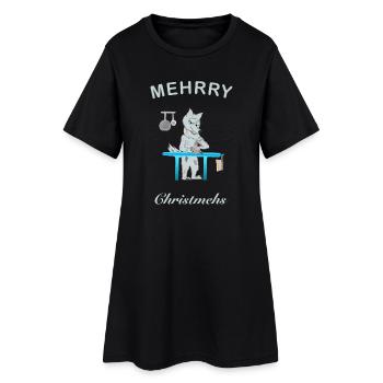 Mehrry Noël, Cult Wolf - Robe T-shirt Femme - noir - Devant