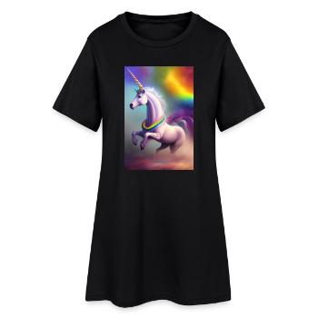 Licorne - Robe T-shirt Femme - noir - Devant
