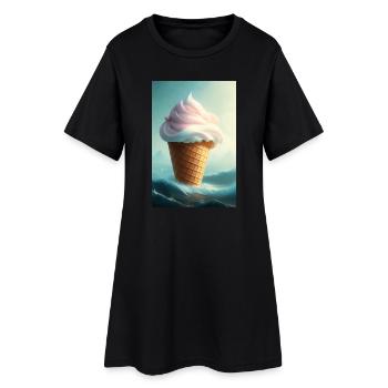 Glace - Robe T-shirt Femme - noir - Devant