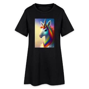 Licorne - Robe T-shirt Femme - noir - Devant