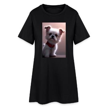 Bébé chien - Robe T-shirt Femme - noir - Devant