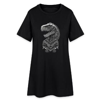 Portrait d'un Dinosaure T-Rex - Robe T-shirt Femme - noir - Devant