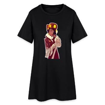 Noir Dame - Frauen T-Shirt-Kleid - Schwarz - Vorne