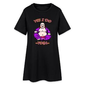 Illustration de yoga humoristique - Robe T-shirt Femme - noir - Devant