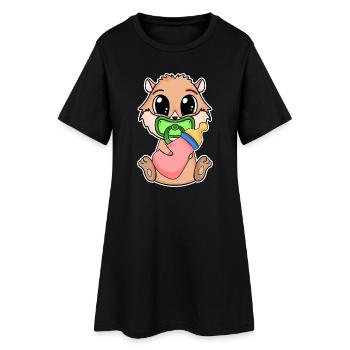 Bébé domestique cochon d’Inde Motif cochon d’Inde - Robe T-shirt Femme - noir - Devant