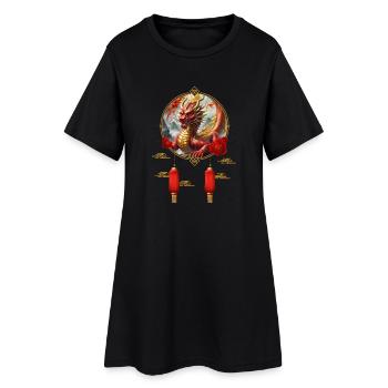 Bonne année du Dragon Chinois. - Robe T-shirt Femme - noir - Devant
