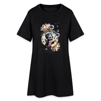Bonne année, je vous souhaite le chaton mignon. - Robe T-shirt Femme - noir - Devant