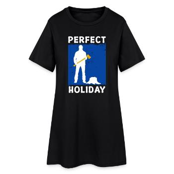 Hache déclaration bois bois bûcheron boiseries - Robe T-shirt Femme - noir - Devant