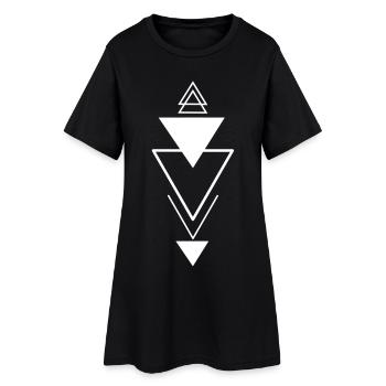 Symbole triangulaire (blanc) - Robe T-shirt Femme - noir - Devant