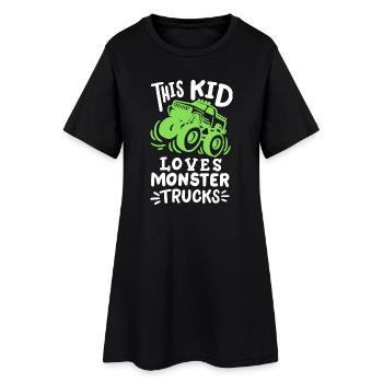 Monstertrucks für Kinder - Frauen T-Shirt-Kleid - Schwarz - Vorne