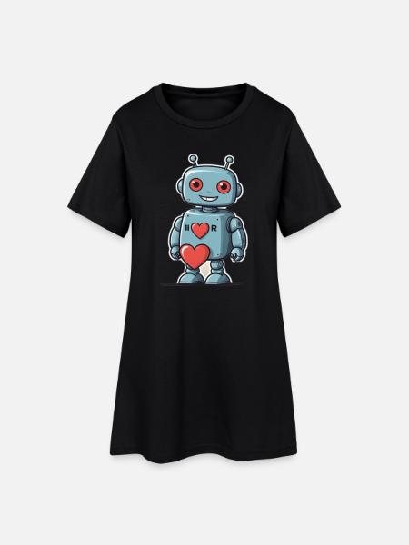 J’adore les robots - Robe T-shirt Femme - noir