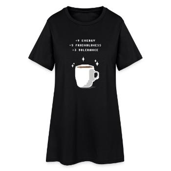 Coup de pouce au café - Robe T-shirt Femme - noir - Devant