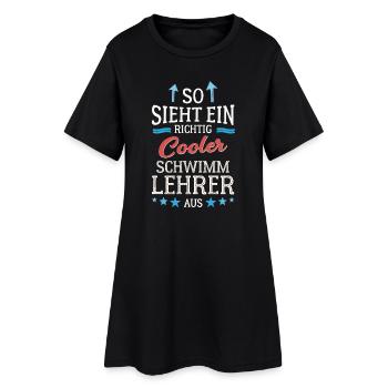 So sieht ein richtig cooler Schwimmlehrer aus - Frauen T-Shirt-Kleid - Schwarz - Vorne