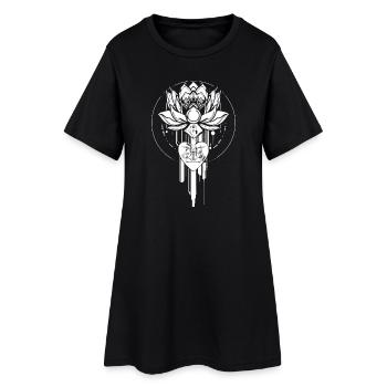 Cyberlotus Blanc - Robe T-shirt Femme - noir - Devant