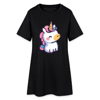 Conception de licorne mignonne - Art de dessin animé fantaisiste - Robe T-shirt Femme - noir - Devant
