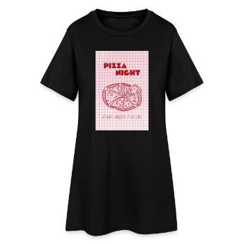 Welcome to Pizza Night - red-pink - Party-Style - Women’s T-Shirt Dress - black - Front