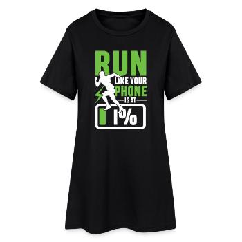 Run like your phone is 1 - Frauen T-Shirt-Kleid - Schwarz - Vorne