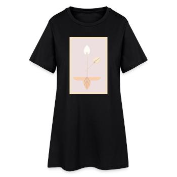 Minimalist Botanical Art - Women’s T-Shirt Dress - black - Front