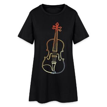 Dessin de violon vintage - Robe T-shirt Femme - noir - Devant