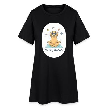Zen Golden Retriever : le coach de vie moelleux - Robe T-shirt Femme - noir - Devant