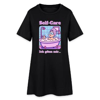 Self-Care - Frauen T-Shirt-Kleid - Schwarz - Vorne