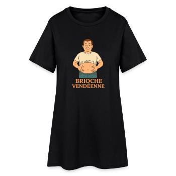 Brioche vendéenne humour ventre rond - Robe T-shirt Femme - noir - Devant