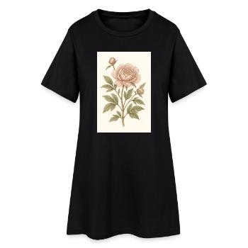 Une fleur classique - Robe T-shirt Femme - noir - Devant