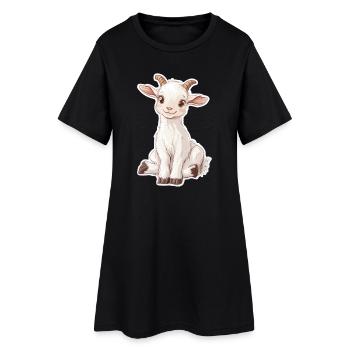 Chèvre - Robe T-shirt Femme - noir - Devant