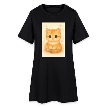 Chat mignon – Cute Kitten Illustrati - Robe T-shirt Femme - noir - Devant