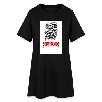 Motif tête de mort avec lettrage Berthanos - Robe T-shirt Femme - noir - Devant
