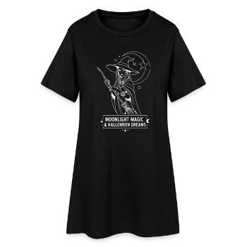 Magical Witch with Moon and Stars - Women’s T-Shirt Dress - black - Front
