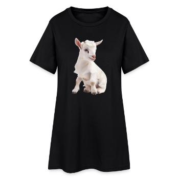 Portrait de bébé chèvre blanc - Robe T-shirt Femme - noir - Devant