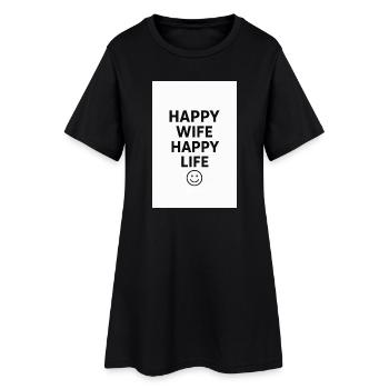 Femme heureuse Happy Life Chemise - Robe T-shirt Femme - noir - Devant