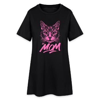 Chat Maman Chat Rose Chaton Chat Maman - Robe T-shirt Femme - noir - Devant